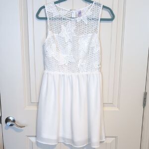 Alya White Mesh-Look Womens Dress Size S